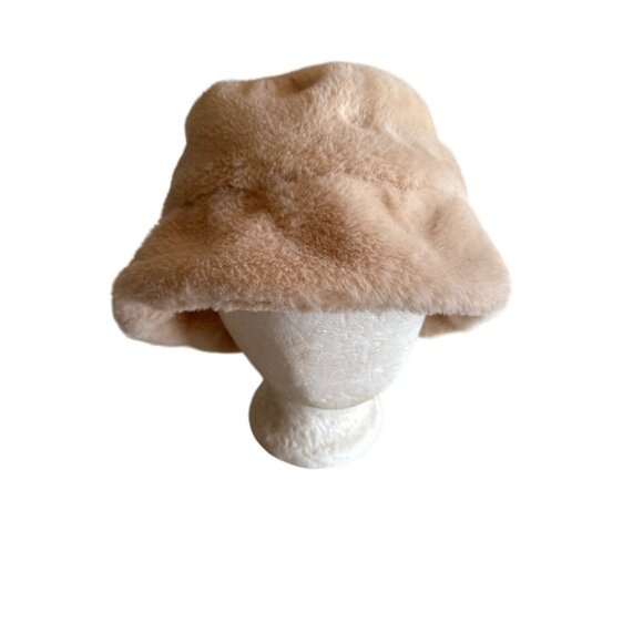 Faux Fur Cream Unbranded Bucket Hat One Size - Picture 4 of 7